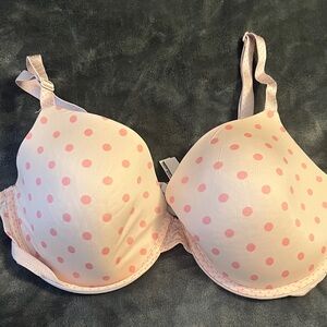 PINK Victoria's Secret Light Pink Polka Dot Bra